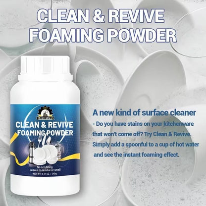 Clean & Revive Foaming Powder For Deep-Cleaning Dish Cleaner 240 gm (Pack of 2)